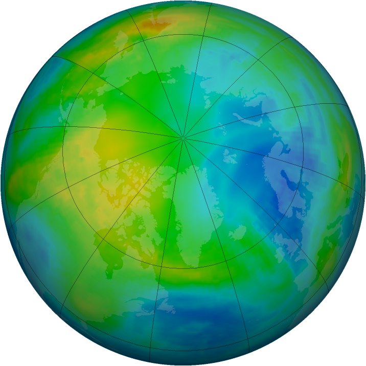 Arctic ozone map for 12 November 1984